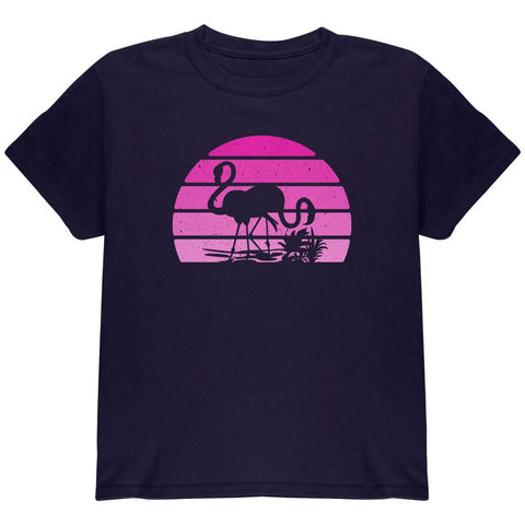 Florida Flamingo Retro Sunset Youth T Shirt