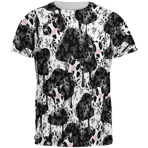 Cute Mad Cow Pattern All Over Mens T Shirt