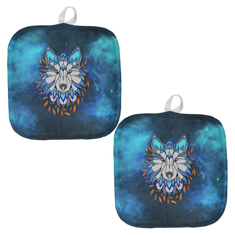 Totem Wolf is my Spirit Animal All Over Pot Holder (Set of 2)