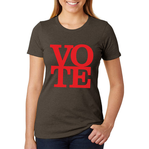 Election Vote Stacked Juniors Soft Heather T Shirt  front view