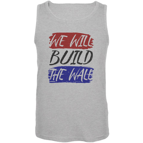 America First We Will Build the Wall Mens Tank Top  front view