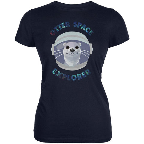 Otter Outer Space Explorer Cute Juniors Soft T Shirt