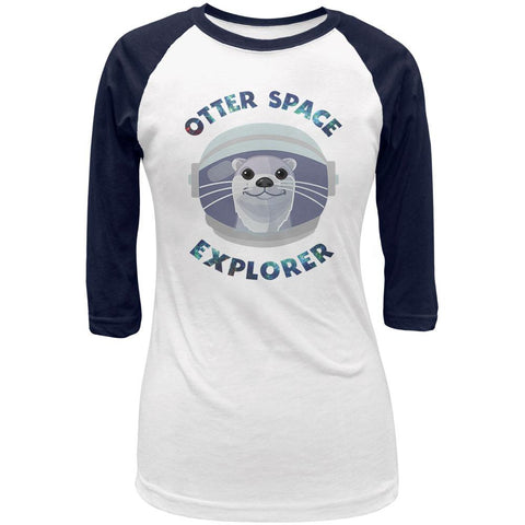Otter Outer Space Explorer Juniors 3/4 Raglan T Shirt