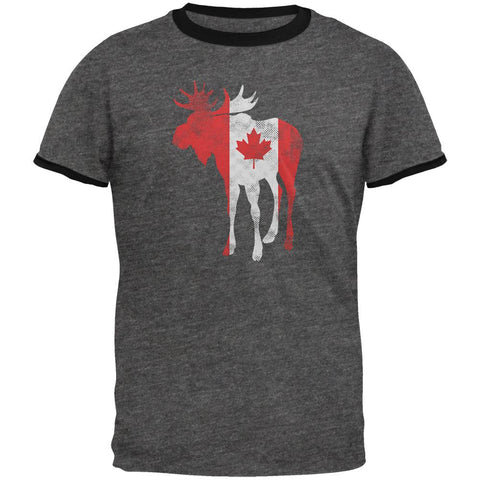 Great Canadian Moose Halftone Mens Ringer T Shirt