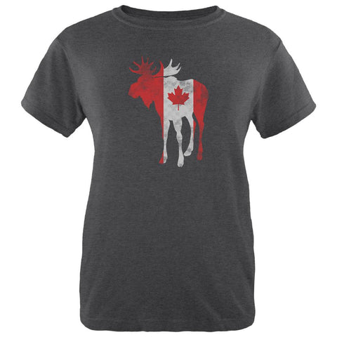 Great Canadian Moose Halftone Womens Soft Heather T Shirt