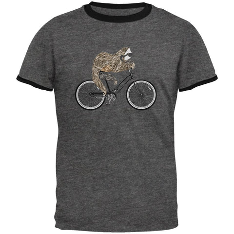 Bicycle Sloth Mens Ringer T Shirt