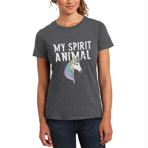 My Spirit Animal Unicorn Womens Soft Heather T Shirt