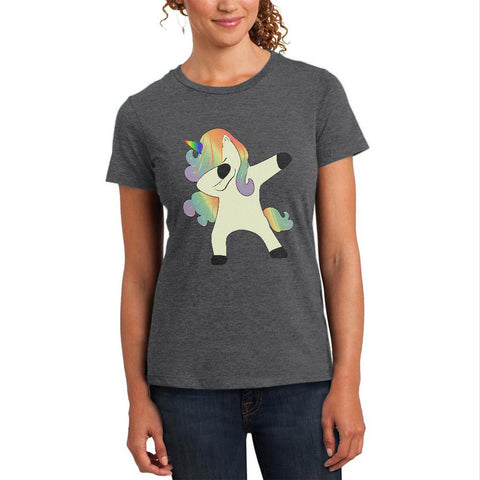 Dabbing Unicorn Womens Soft Heather T Shirt