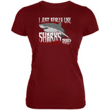 I Just Really Like Sharks Okay? Juniors Soft T Shirt