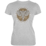 Henna Mandala Elephant Juniors Soft T Shirt front view