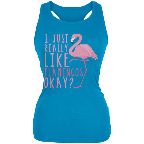 I Just Really Like Flamingos Juniors Soft Tank Top