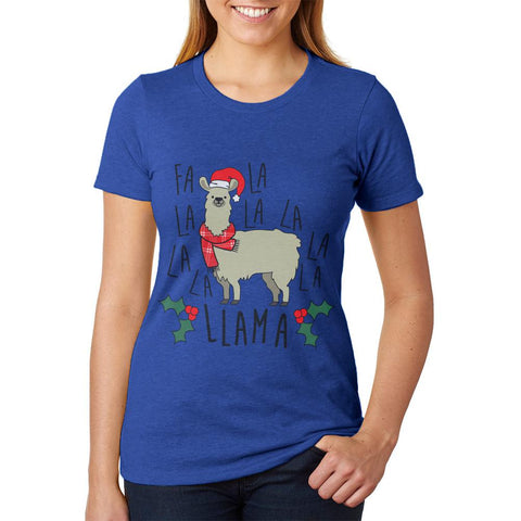 Christmas Fa La Llama Juniors Soft Heather T Shirt