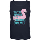 Flamingo What Up Beaches It's Flocking Summer Funny Pun Mens Tank Top