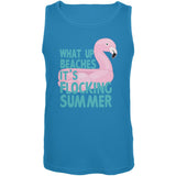 Flamingo What Up Beaches It's Flocking Summer Funny Pun Mens Tank Top