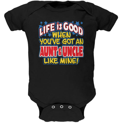 Life Is Good Aunt & Uncle Like Mine Soft Baby One Piece  front view