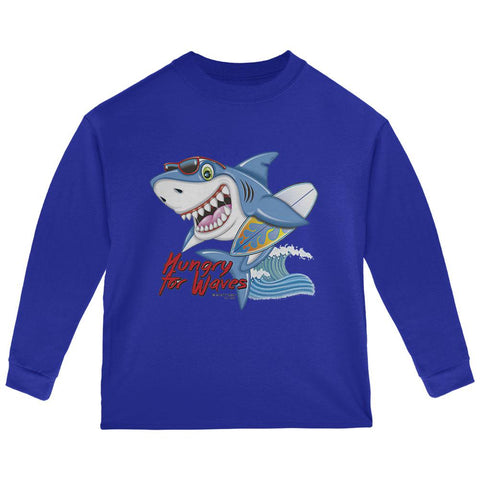 Shark Hungry for Waves Toddler Long Sleeve T Shirt
