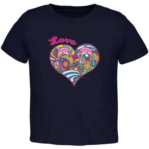 Heart Love Dolphin Ocean Toddler T Shirt