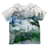 Watercolor Deer in the Mist All Over Toddler T Shirt