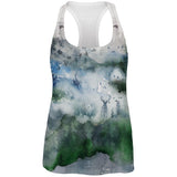 Watercolor Deer in the Mist All Over Womens Work Out Tank Top