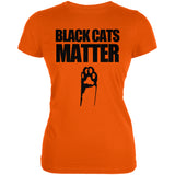 Halloween Black Cats Matter Juniors Soft T Shirt front view