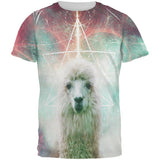 Galaxy Llama of Namaste Tetrahedron All Over Mens T Shirt