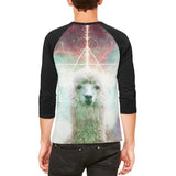 Galaxy Llama of Namaste Tetrahedron Mens Raglan T Shirt