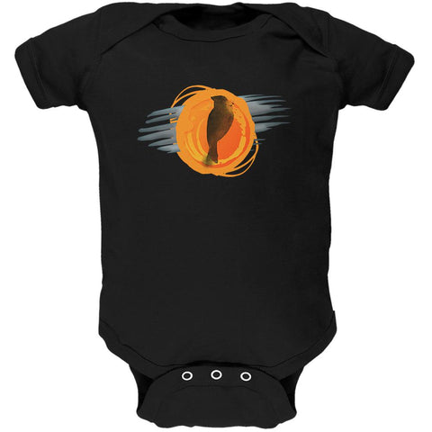 Halloween Raven in a Harvest Moon Abstract Soft Baby One Piece
