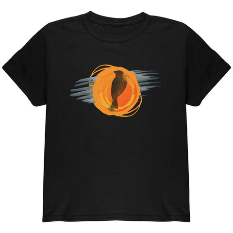 Halloween Raven in a Harvest Moon Abstract Youth T Shirt