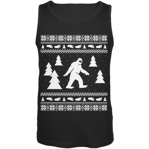 Sasquatch Ugly Christmas Sweater Mens Tank Top