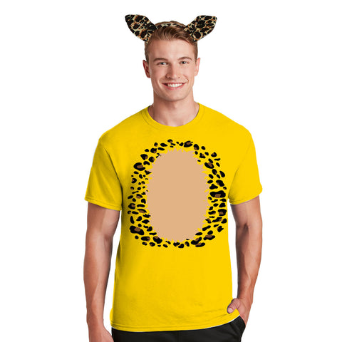 Halloween Costume Leopard Mens Costume T Shirt with Leopard Ears Headband