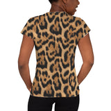 Halloween Costume Leopard Pattern All Over Womens Costume T Shirt with Leopard Ears Headband