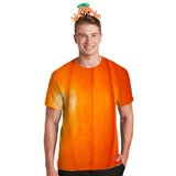 Halloween Costume Pumpkin All Over Mens Costume T Shirt with Jack-O-Lantern Headband