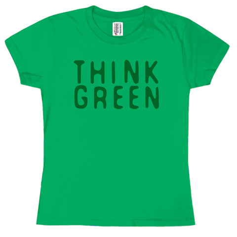Earth Day - Think Green Juniors T-Shirt front view