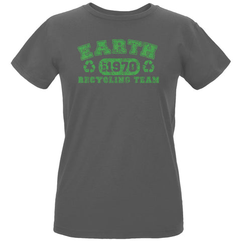 Earth Day - Recycle Team Women's Organic Charcoal T-Shirt front view