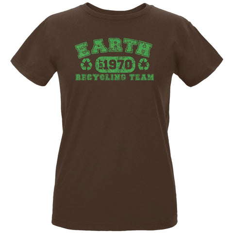 Earth Day - Recycle Team Women's Organic Chocolate T-Shirt front view