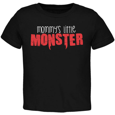 Mommy's Little Monster Black Toddler T-Shirt front view