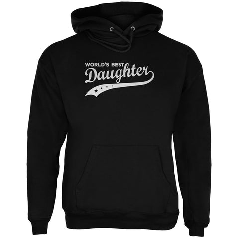 World's Best Daughter Black Adult Hoodie front view