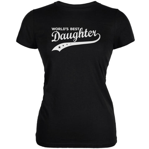 World's Best Daughter Black Juniors Soft T-Shirt front view