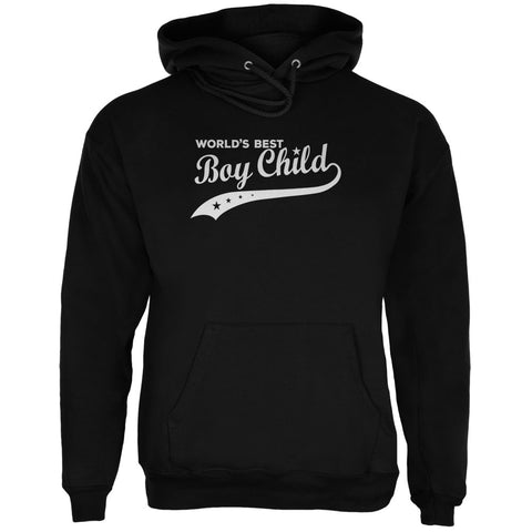 World's Best Boy Child Black Adult Hoodie front view