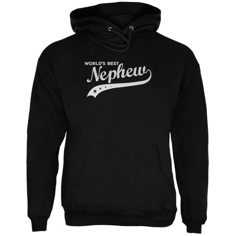 World's Best Nephew Black Adult Hoodie front view