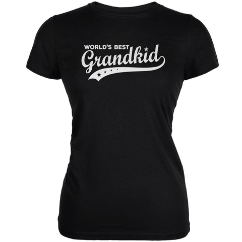 World's Best Grandkid Black Juniors Soft T-Shirt front view