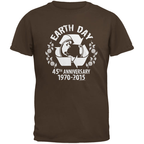 Earth Day - 45th Anniversary Brown Adult T-Shirt front view
