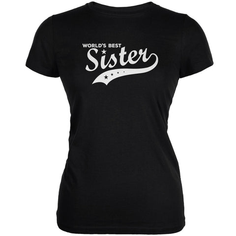 World's Best Sister Black Juniors Soft T-Shirt front view