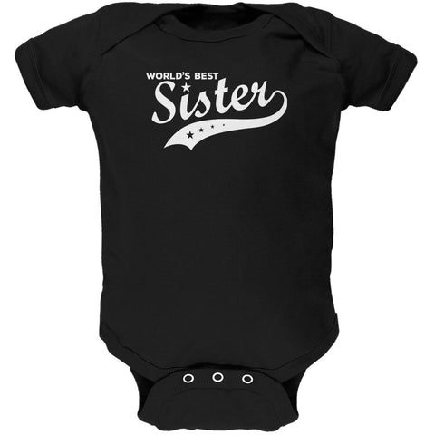 World's Best Sister Black Soft Baby One Piece  front view