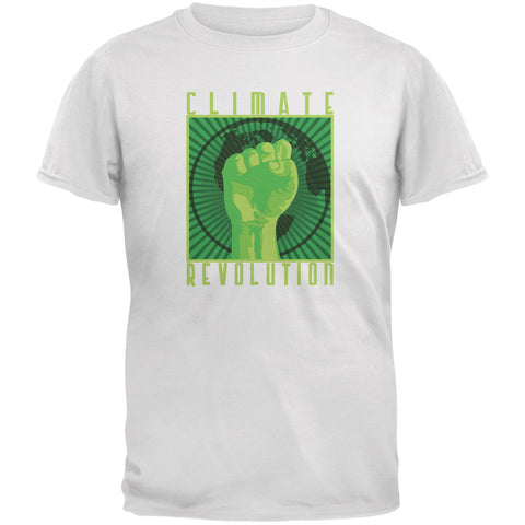 Earth Day Climate Change Revolution White Adult T-Shirt front view