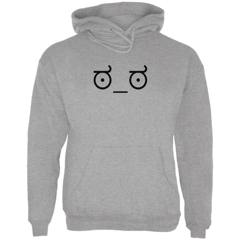 Look of Disapproval Emojicon Sport Grey Adult Hoodie front view