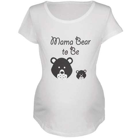 Mama Bear To Be White Maternity Soft T-Shirt front view