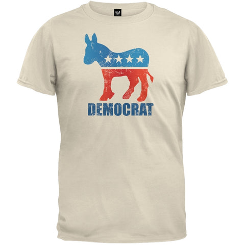 Distressed Democrat Donkey Cream Adult T-Shirt front view