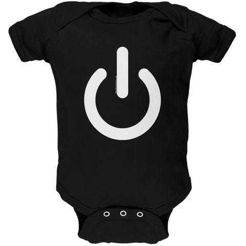 Power Symbol Black Soft Baby One Piece  front view