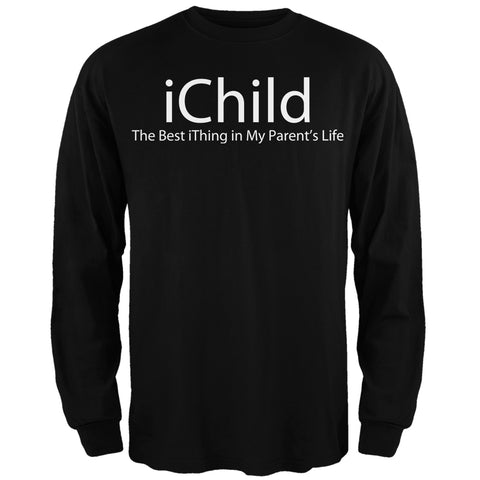 iChild Black Adult Long Sleeve T-Shirt front view
